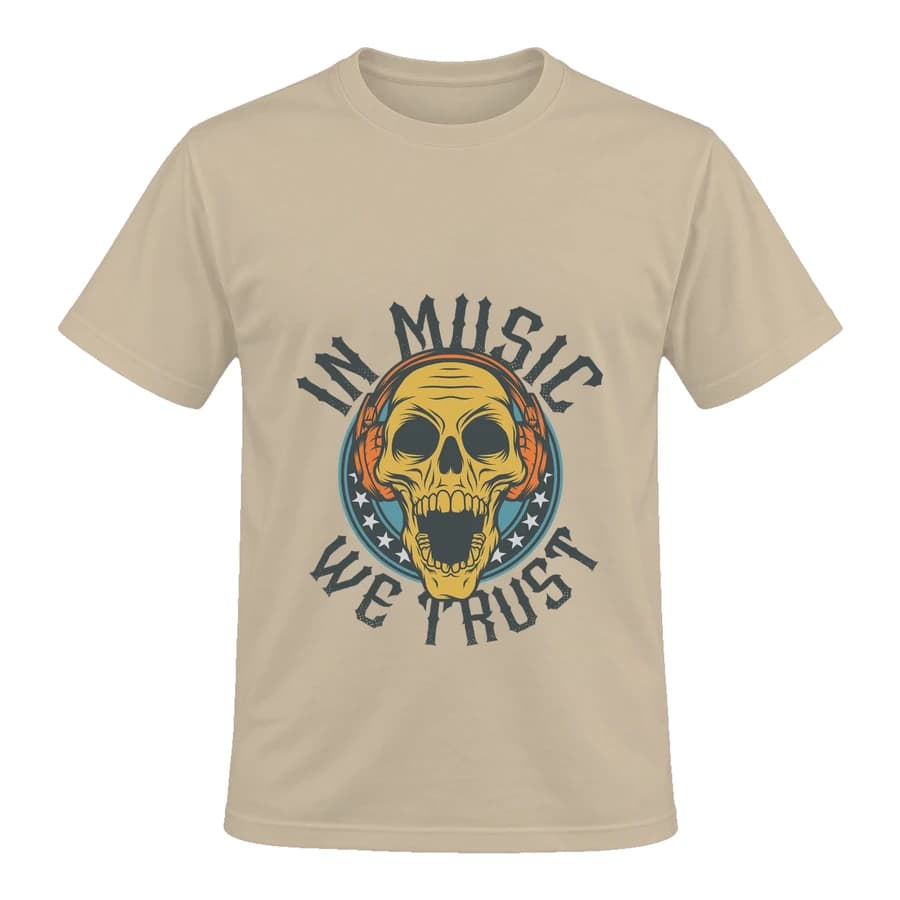 T-shirt — Musique · Rythme sauvage — Devant — Beige